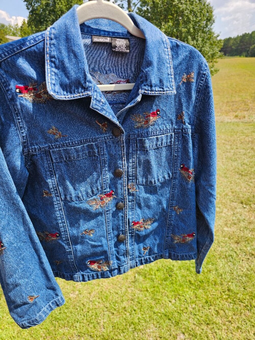 Northcrest vintage 90s embroidered denim jacket